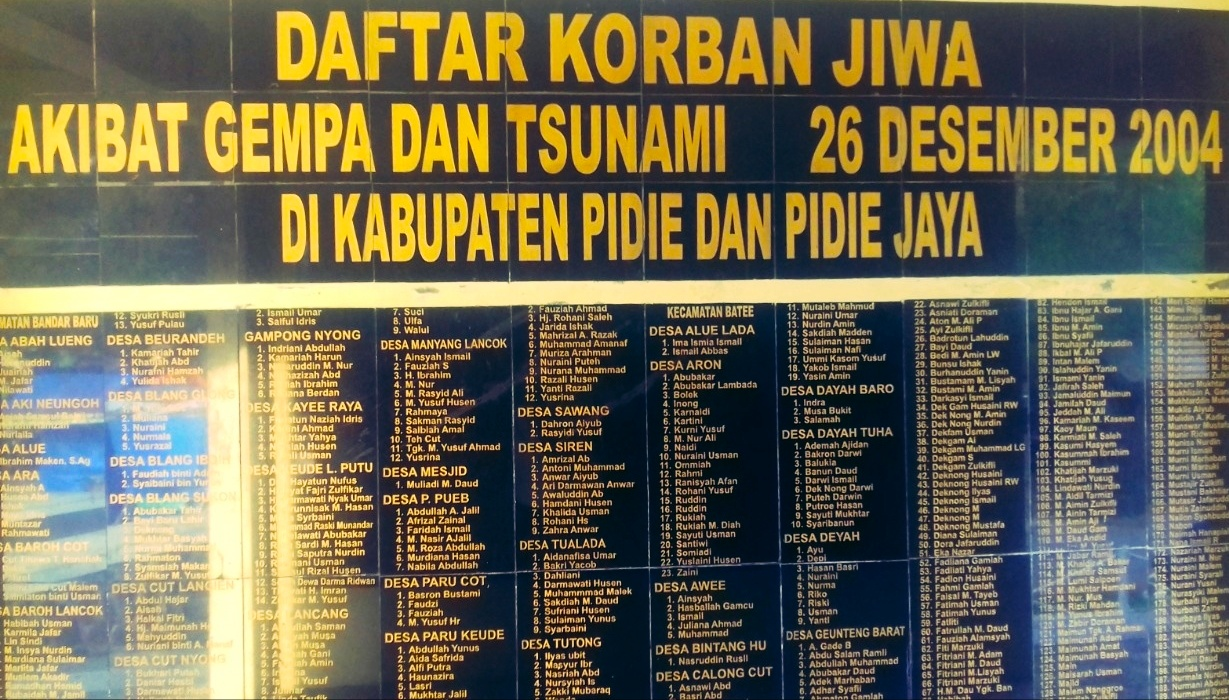 This is where all of the 2004 Tsunami Victims List