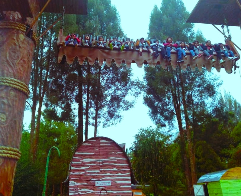 Picture of group of children screaming hysterically when on top of the tiptoe.