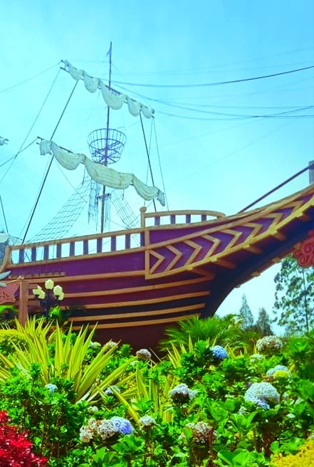Pictures of sailing ships, also seen some beautiful flowers that grow around it.