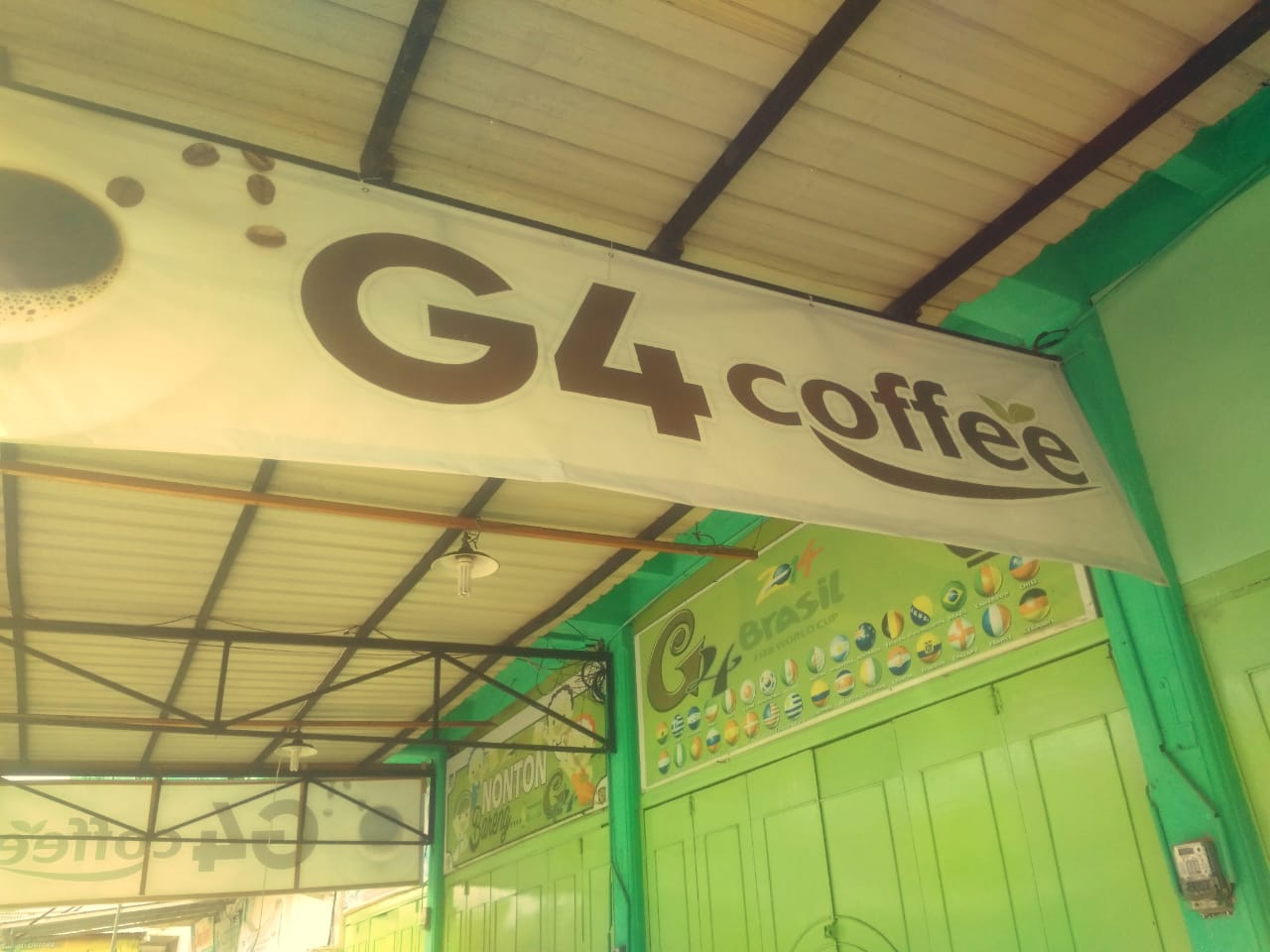 Image of closed cafe photo What I took was the picture from the right position towards the field, banda aceh