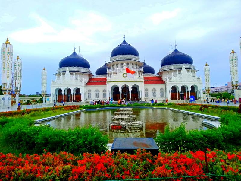 Mosque baiturrahman Banda Aceh: beauty stylized architecture eclectic