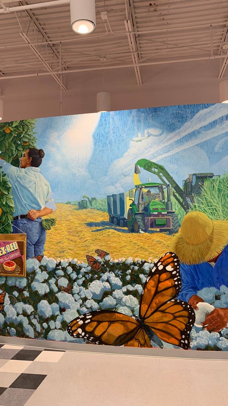 This mural represents our community’s agricultural history.