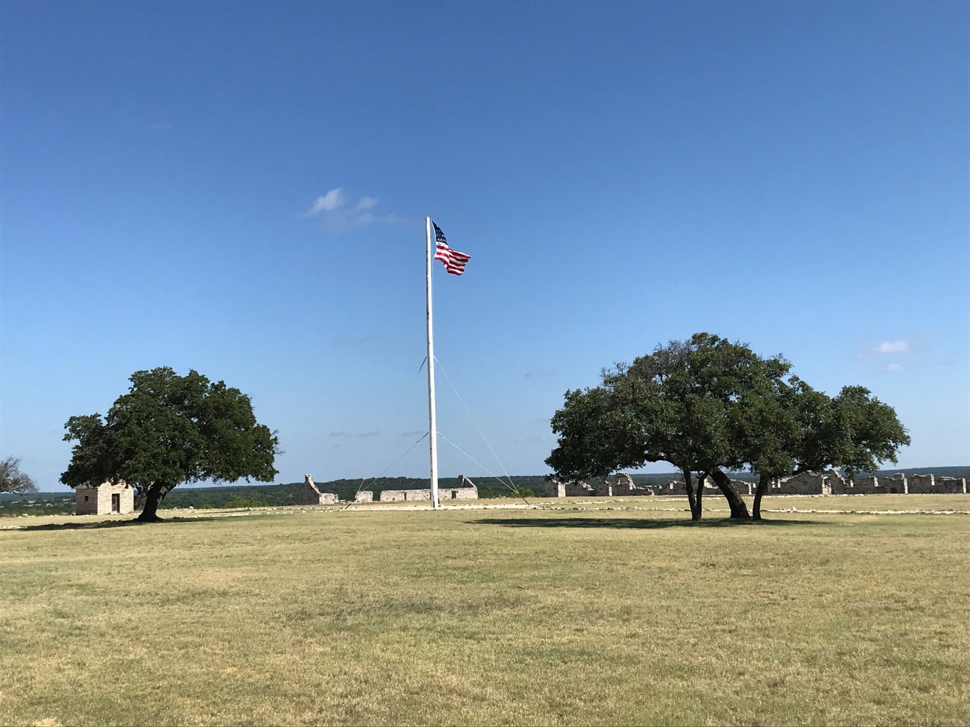 Open field at the center of Fort McKavett