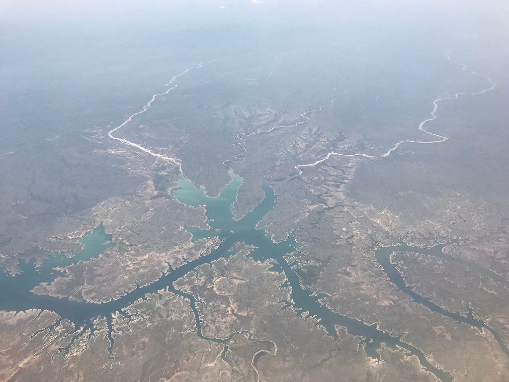 Flying over Lake Mead as we near Las Vegas