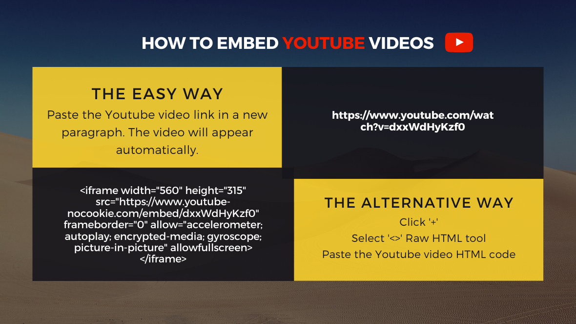 How to embed YouTube Videos in TravelFeed posts