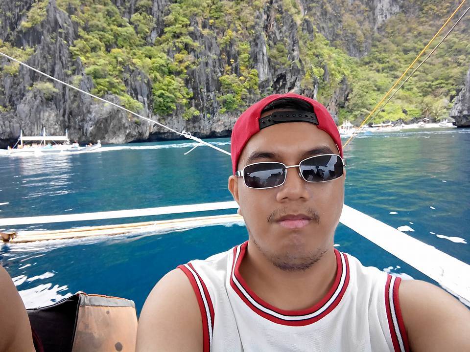 This is me riding a motor bangka during our El Nido Island Hopping Tour
