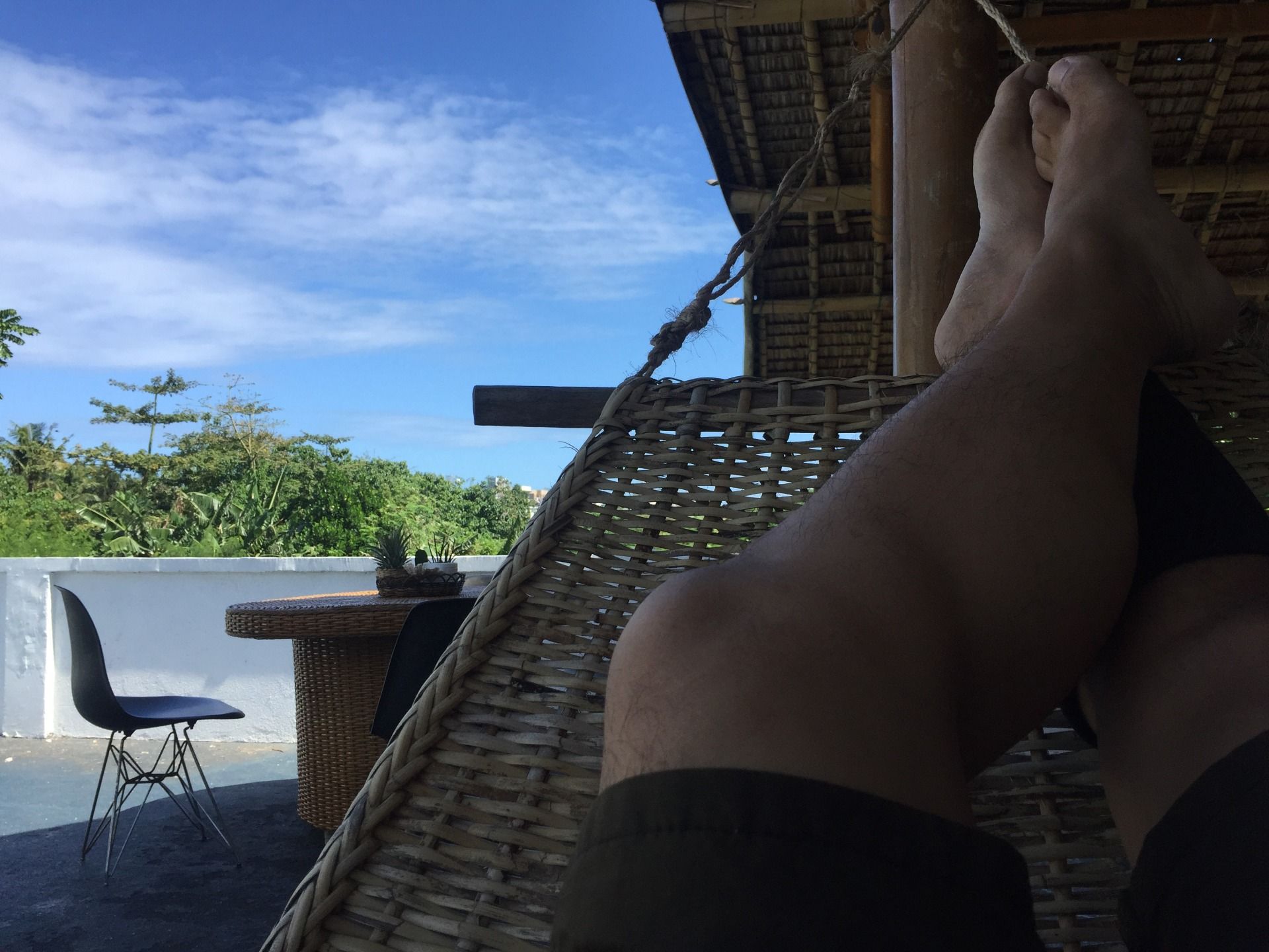 Chillin’ out in the hammock at the hostel’s rooftop area