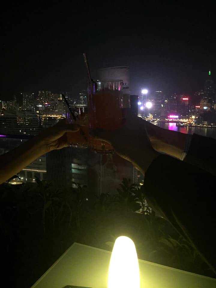 Celebrating ourselves at the Eyebar in Hongkong