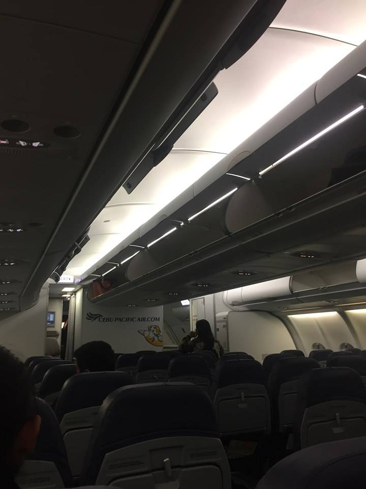 Boarding our flight to Hong Kong