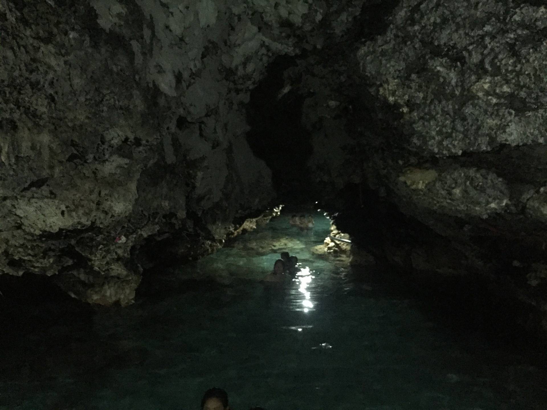 Tourists swam inside the Timubo Cave