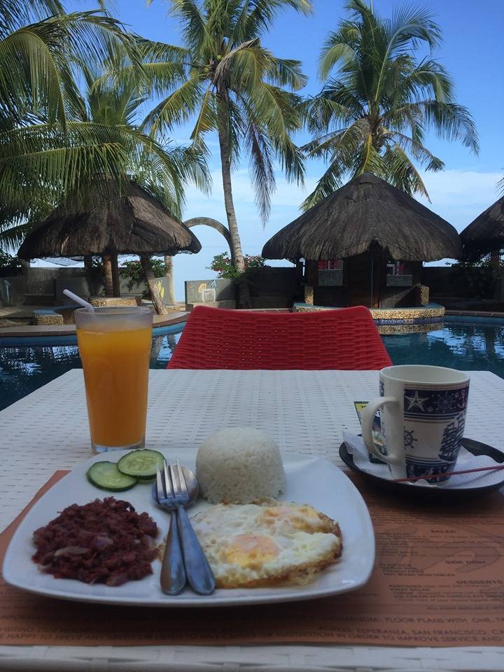 My complimentary breakfast in Aladin Resort Hotel