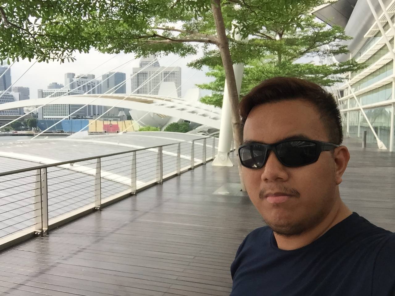 At the balcony of Marina Bay Sands’ upper floor