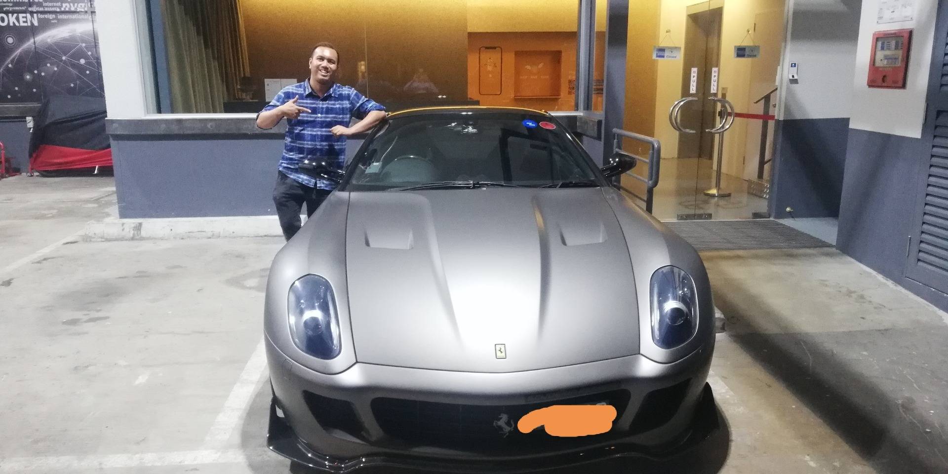Wanna ride this silver Ferrari?