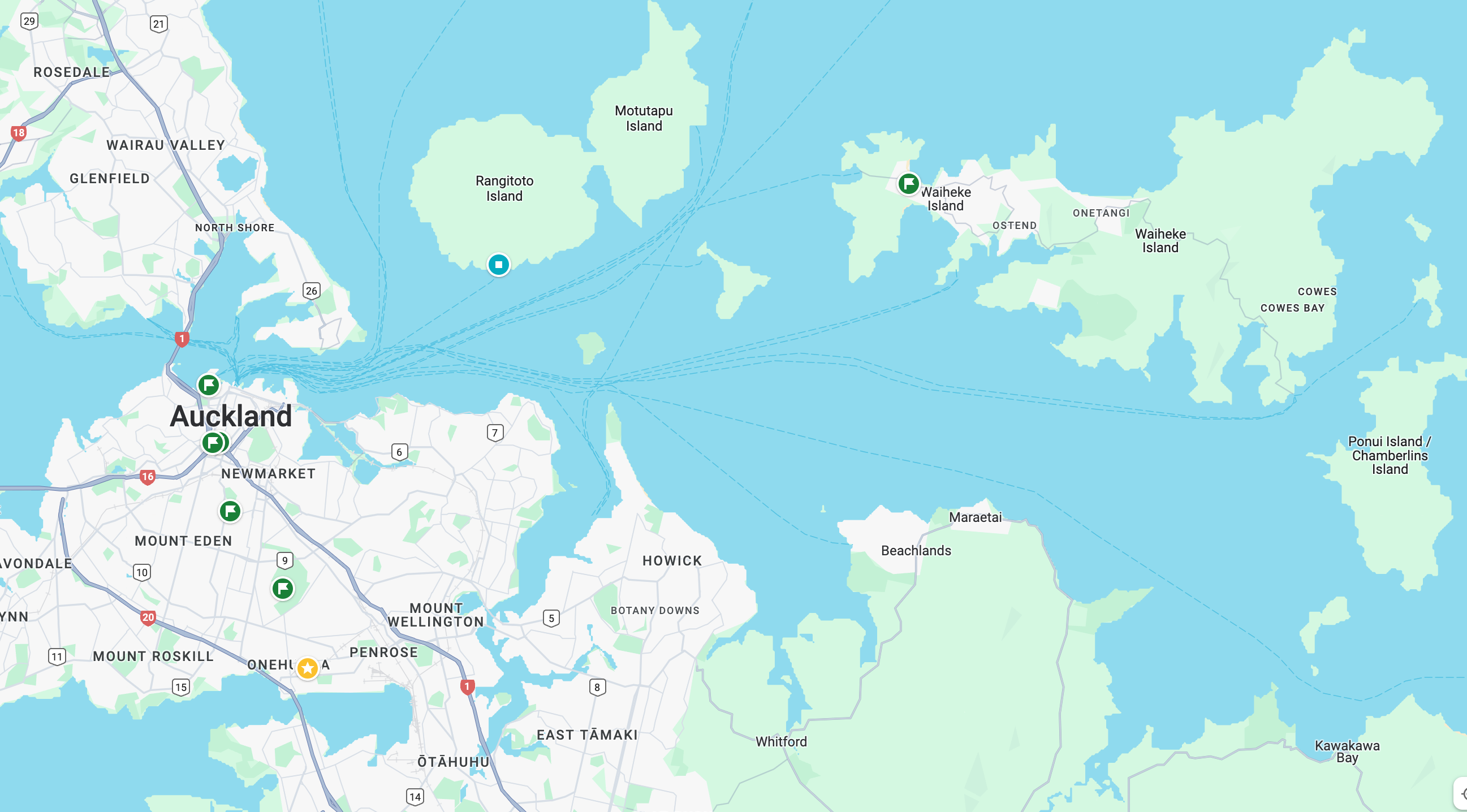 Yellow dot is our home, Onehunga