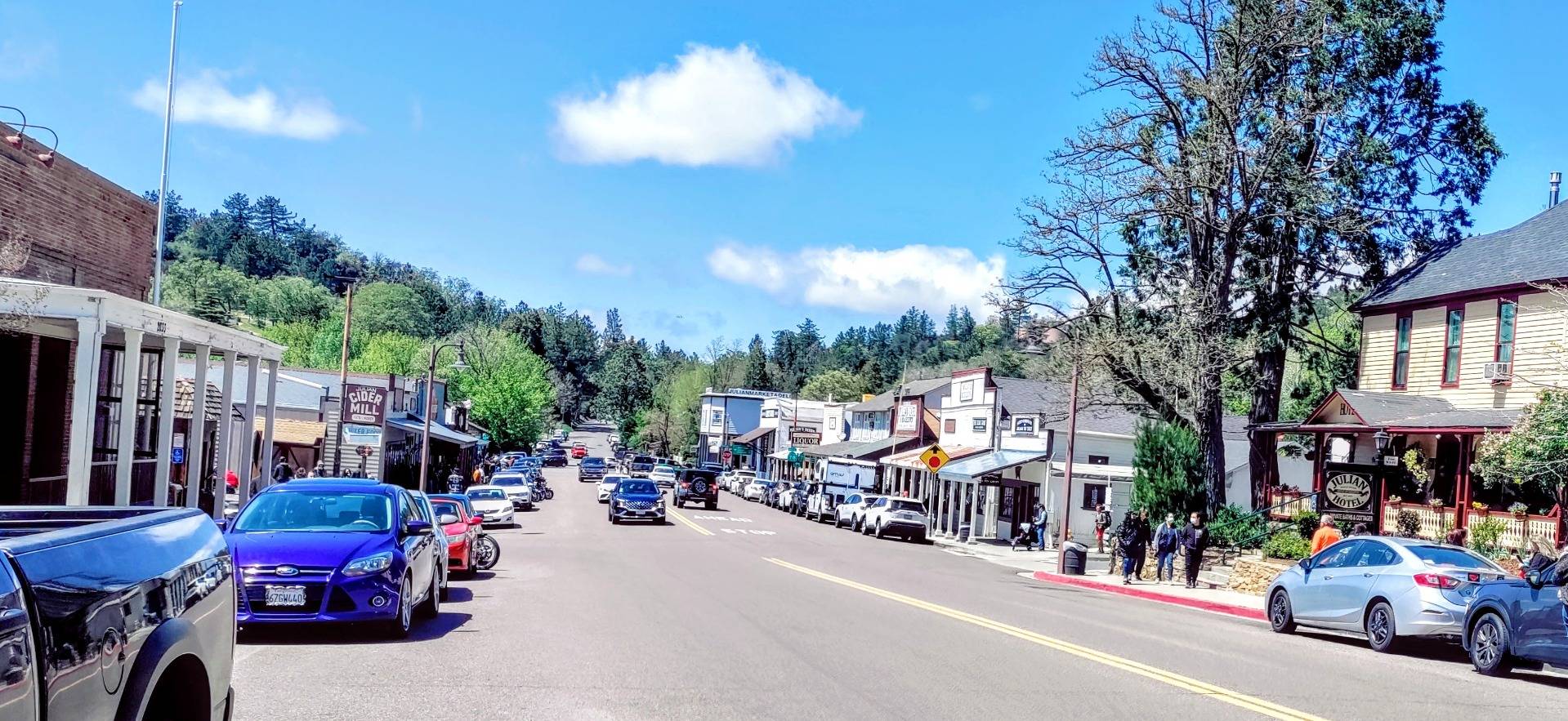 Julian is a lovely, old-timey town known for apple pie and gold mines. It has a unique atmosphere and is set in a beautiful mountain location.