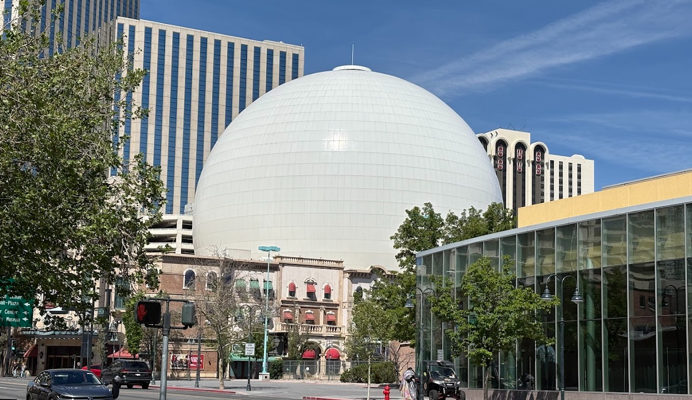 Street view of the Silver Legacy dome.