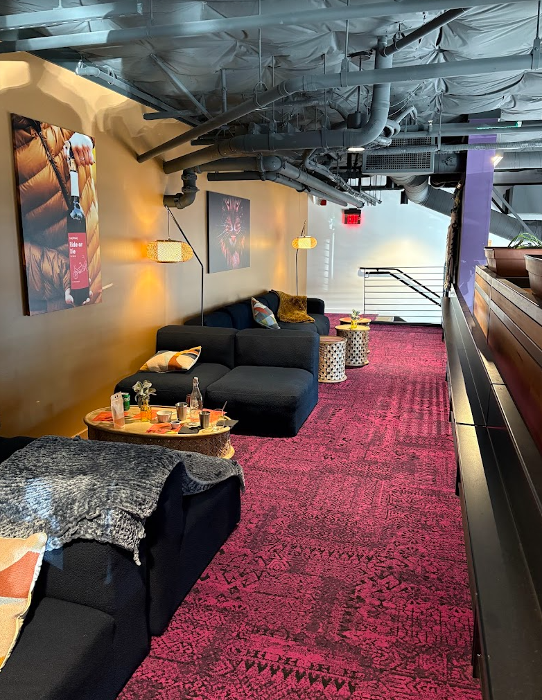 The loft at Evoke Winery.