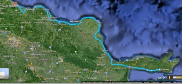 Nasza trasa: Samana - Rio San Juan - Sosúa - Puerto Plata
