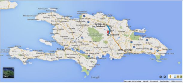 Nasza trasa: Santiago - Jarabacoa