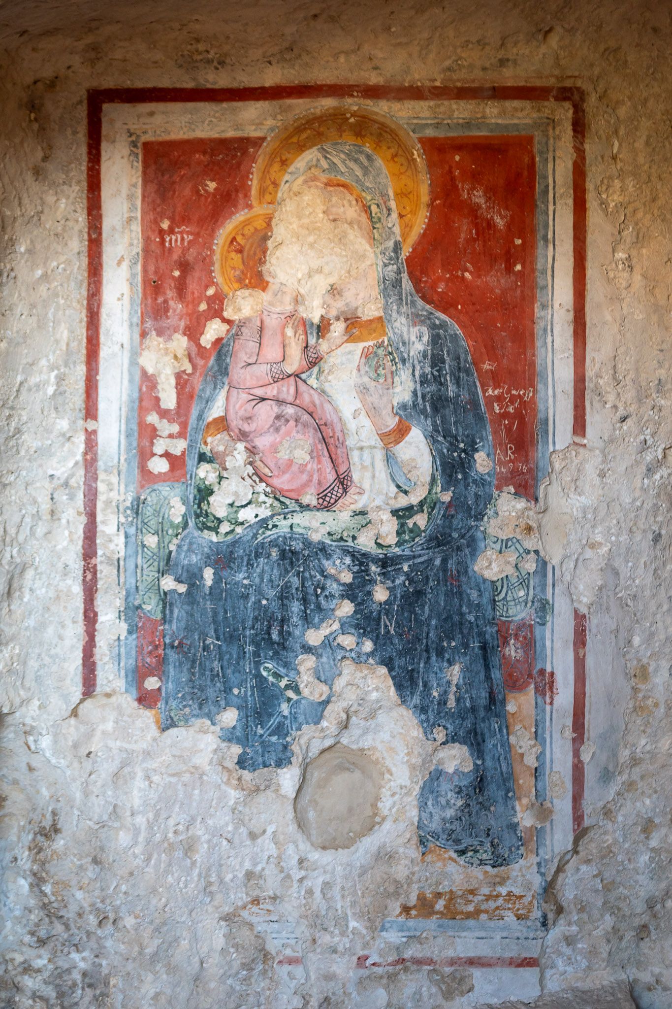 frescoes in one of the caves