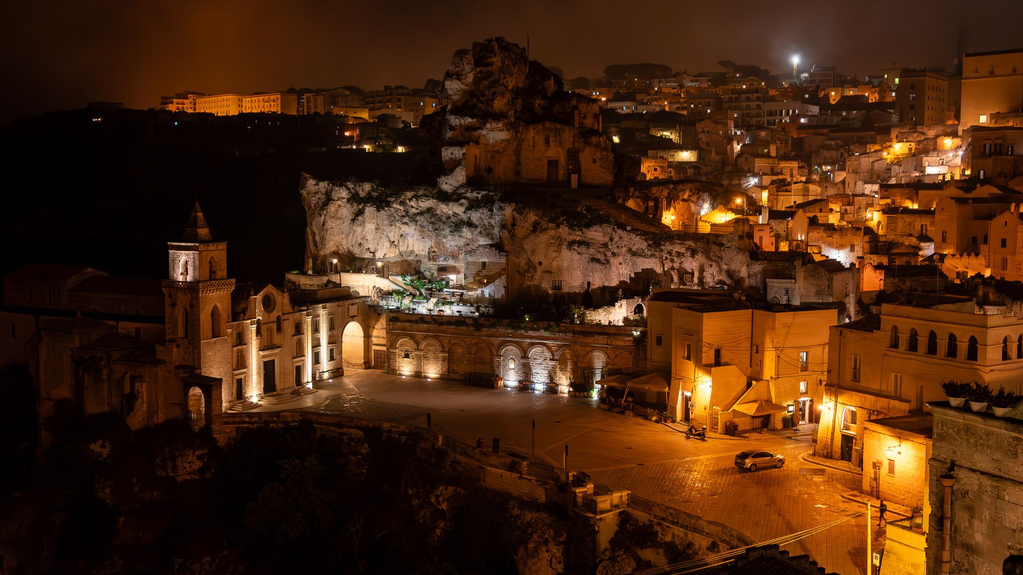 Sasso Caveoso at night