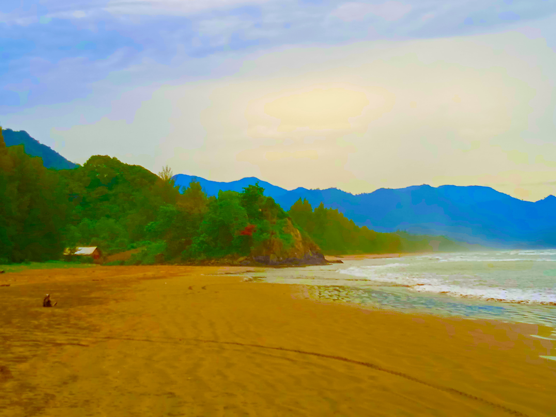 Now I’m Close. I took this photo, it looks like it looks beautiful. I came here by riding a motorbike that I rented.