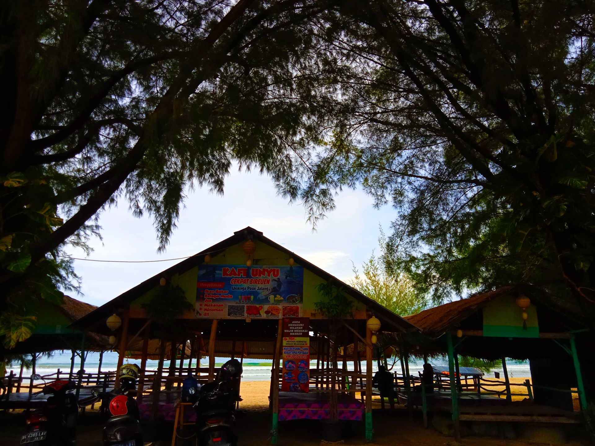      It looks very shady, but I’m only in this cafe for a while.