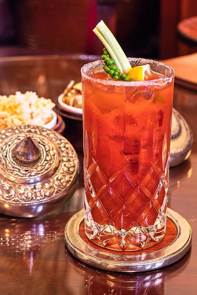 Fresh green pepper adds unique twist to the Raffles Signature Bloody Mary.