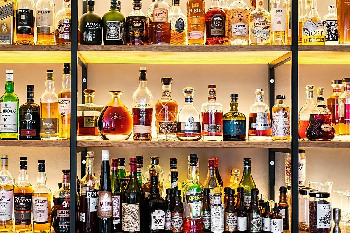 Well stocked Galerija Okusov bar.