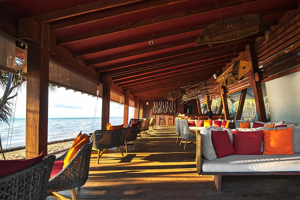 The open design of Kep Sailing Club Lounge is perfect for the beach-side property.