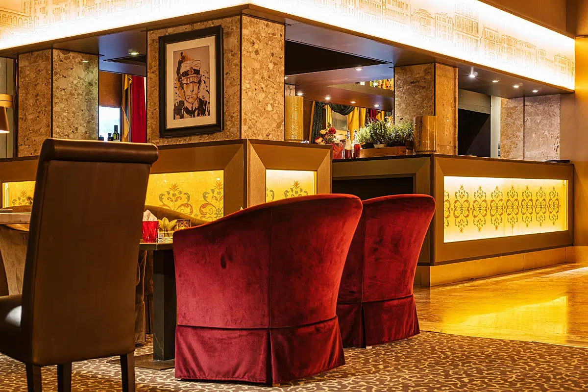 Hotel’s Bar for morning espresso.