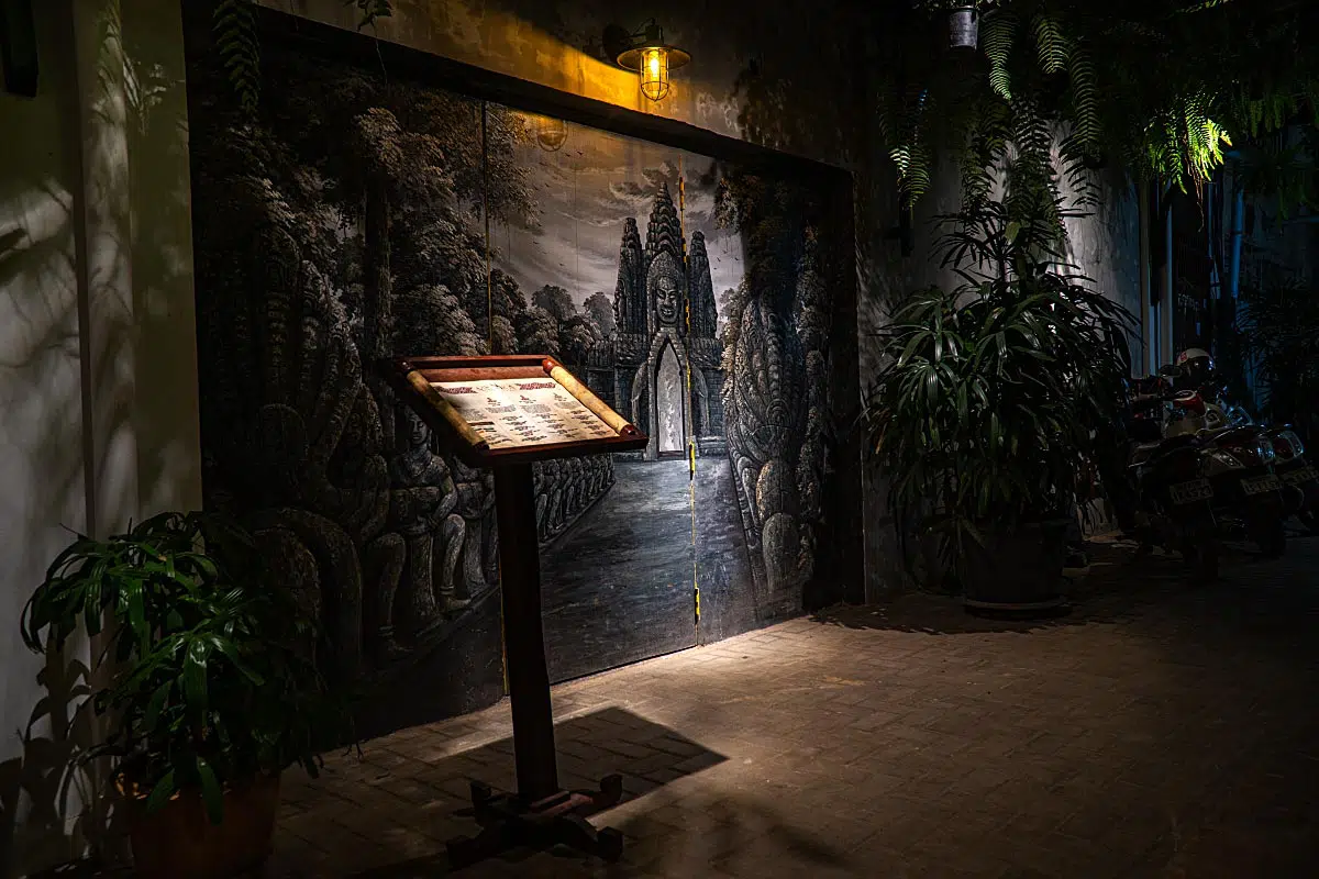 Menaka Speakeasy Siem Reap has backdoors when at the front doors you might find a café.