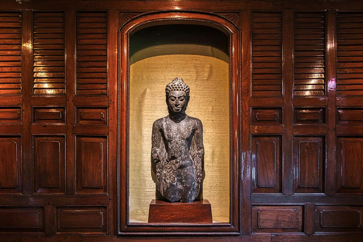 Buddha statue in his study for the prosperity.