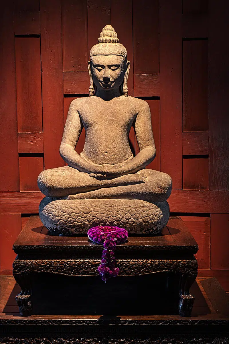 Buddha meditating on a naga is dated from around the 1200s.