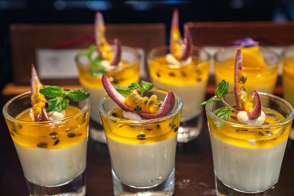 Silky smooth Passion Fruit Panna Cotta was a jiggly tasty treat.