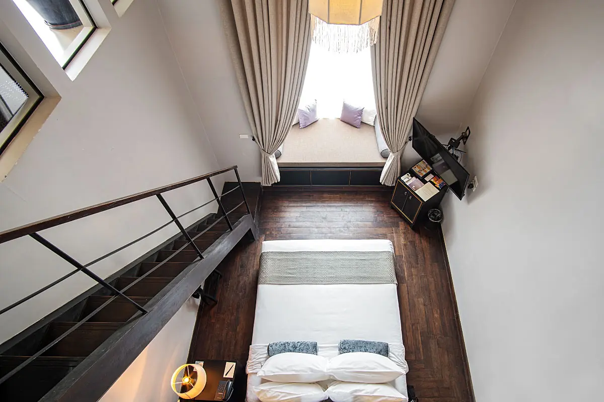 Our hotel room was cozy even without the upper floor.