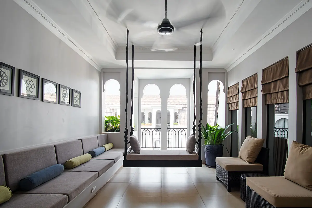 Our terrace could host the whole squad and the lucky one could have the swing as well.