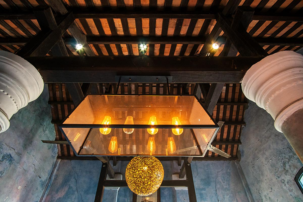 Although the walls are keeping the torn down look the roof is safe and secure.