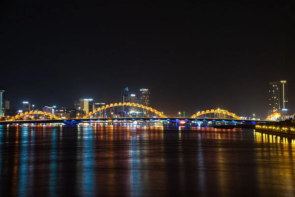 Dragon bridge is the most famous bridge in Da Nang, but in our view, it doesn’t coexist with the city’s eco-friendly plans with its daily fire show.