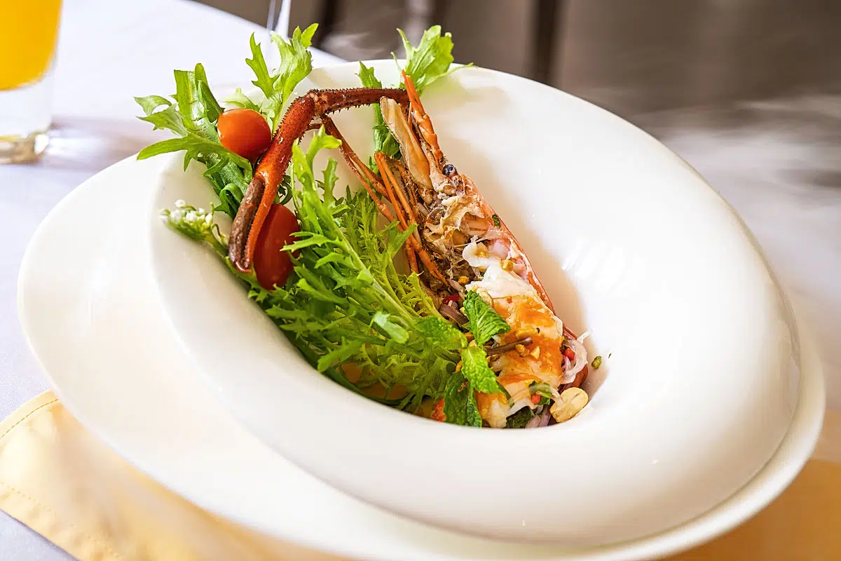 Crayfish with Asian Greens