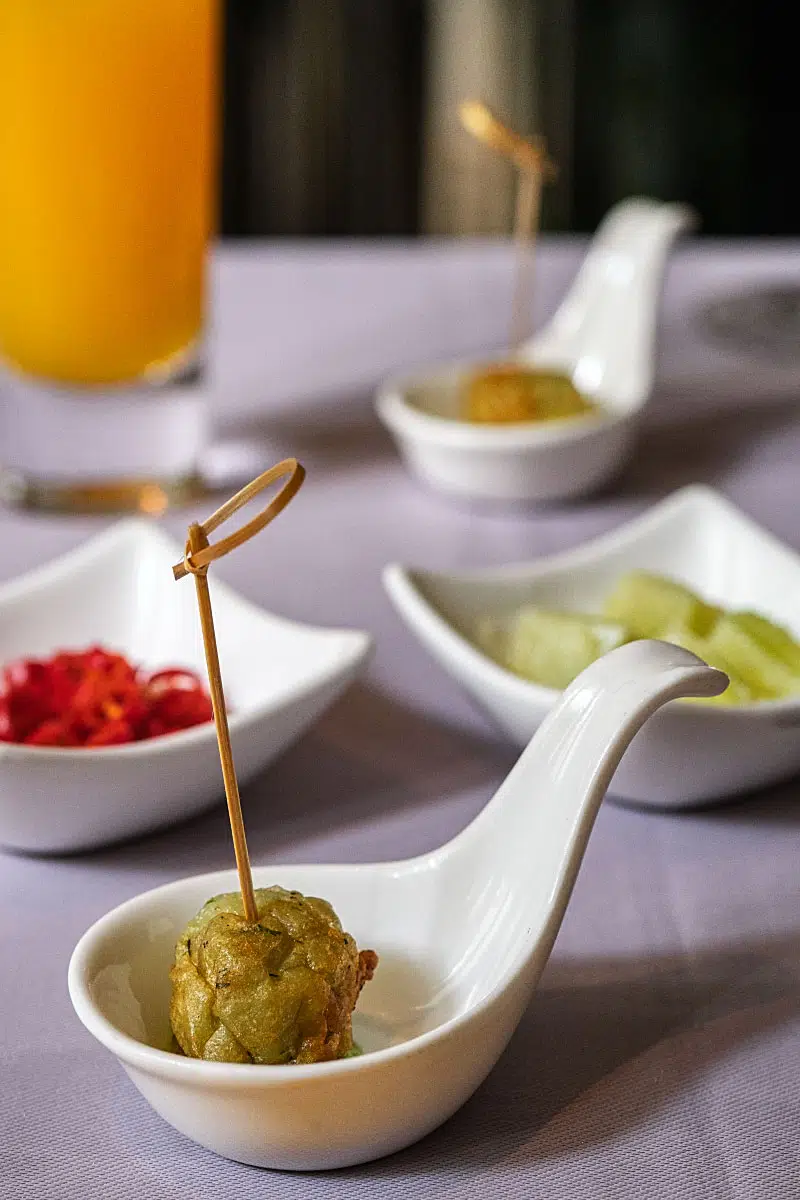 Fish balls with pickles