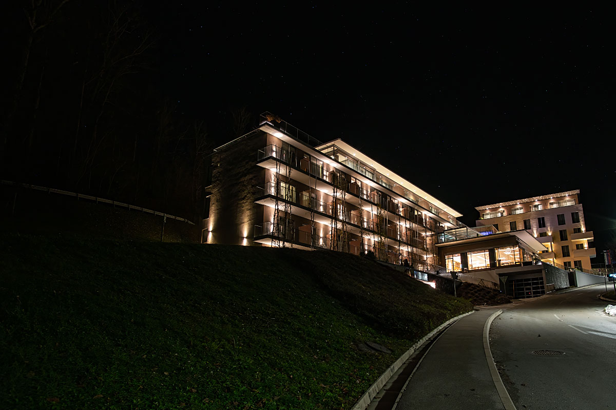 Atlantida Boutique Hotel at night