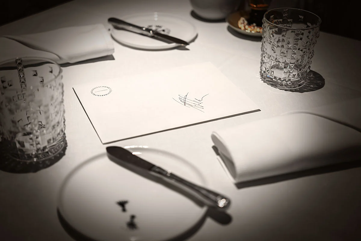 A simple table setting leaves room for the food to do the talking.
