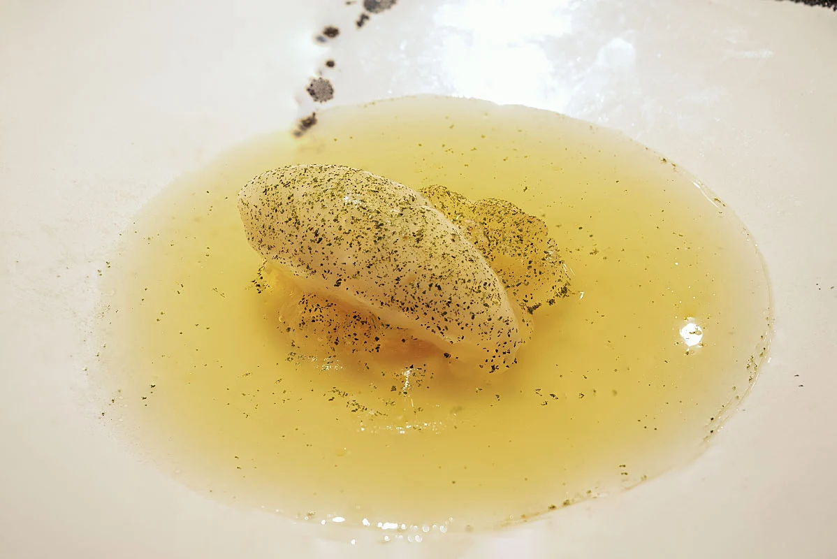 Celeriac, apple and hazelnut formed one of the lighter savory courses.
