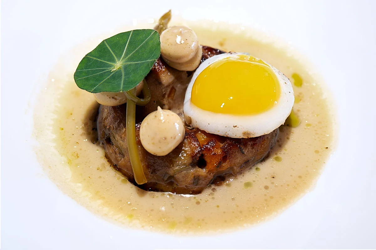 The sweetbreads and egg were rich; this was also the saltiest plate of our meal.