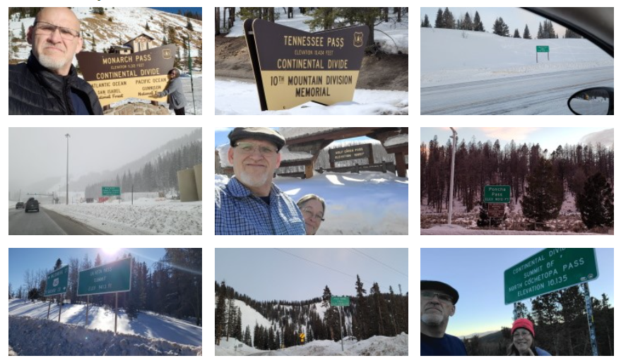 Only a few images of the passes we have crossed in Colorado.