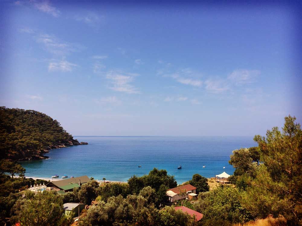 A blue bay down the green canyon. Kabak, Turkey