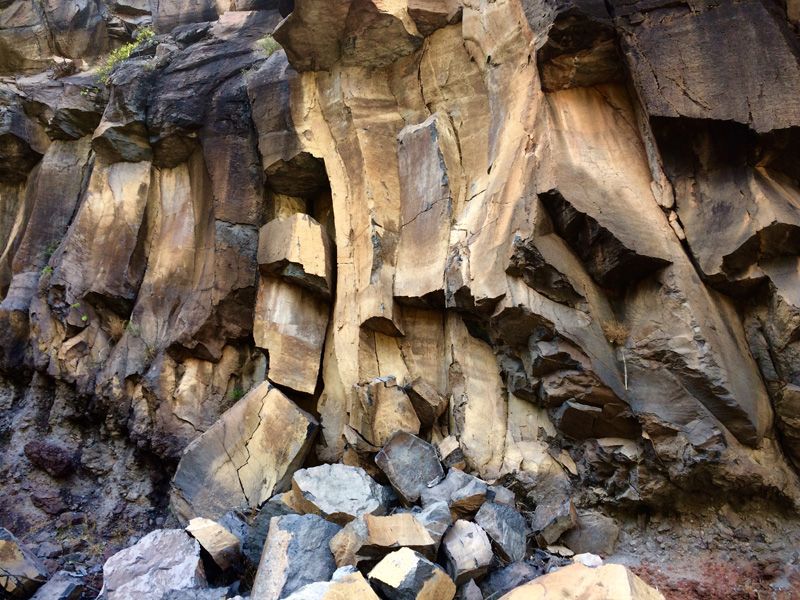 Lava rock formation. Canyon in Valle Gran Rey, La Gomera