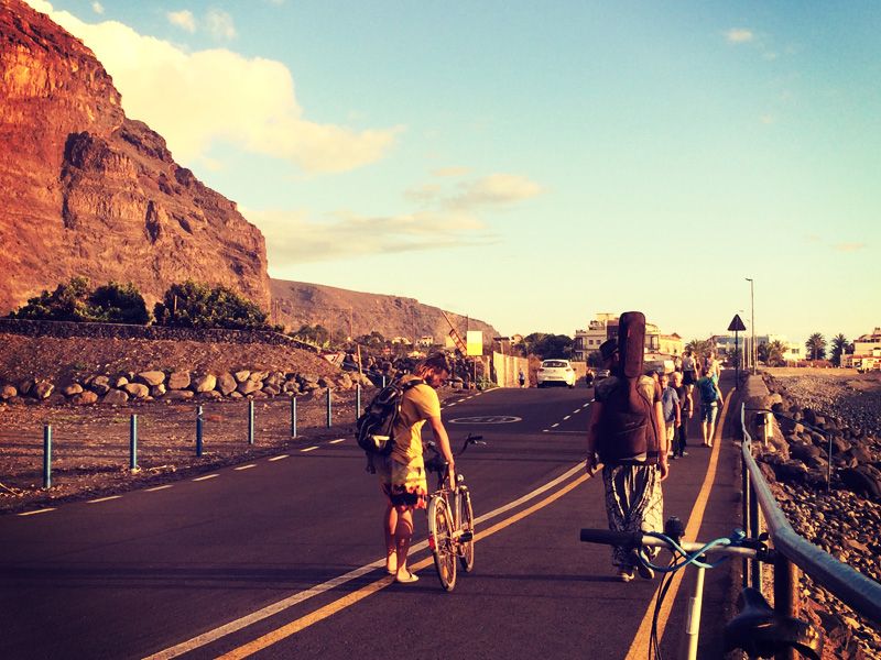 Main road leading from town center to the port. Valle Gran Rey, La Gomera