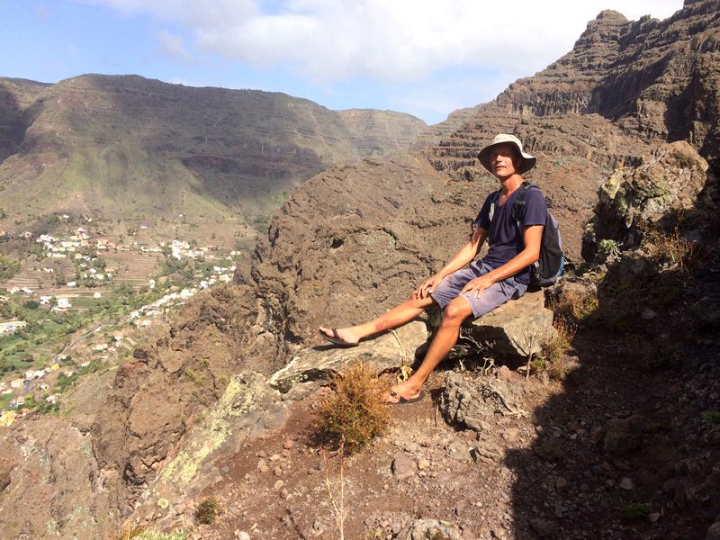 A difficult, steep hike from the valley and the road below. Valle Gran Rey, La Gomera, Canary islands
